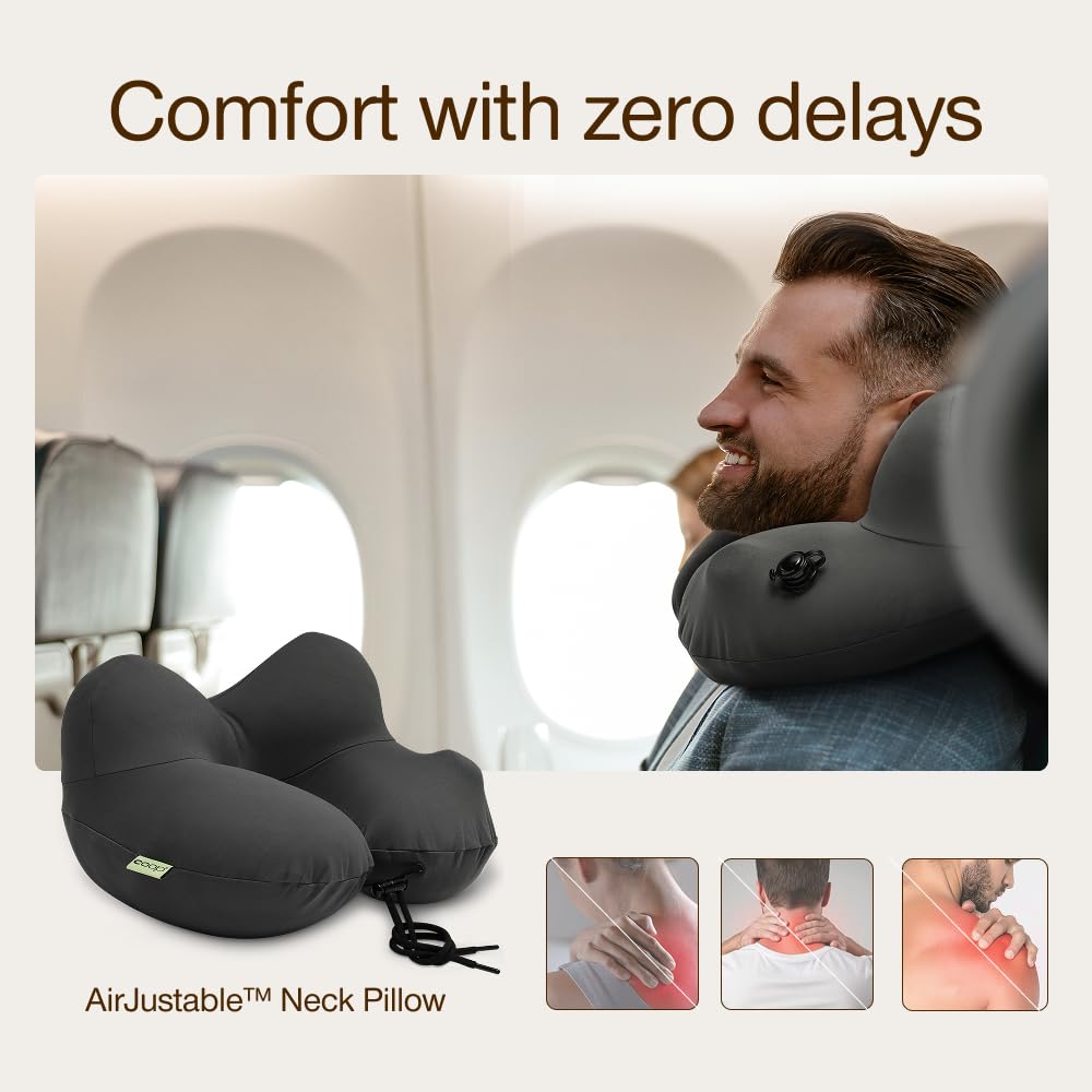 Coop Home Goods AirJustable neck pillow memory Oomph fill for soft comfort.