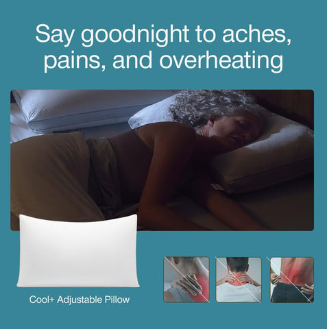 Coop Home Goods Cool+ Pillow heat-wicking cover keeps you dry.