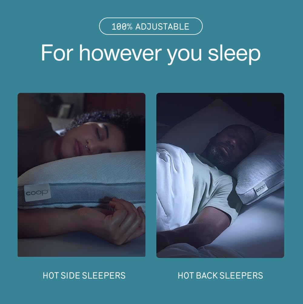 Coop Home Goods Cool+ Crescent pillow gel-infused inner fill boosts airflow