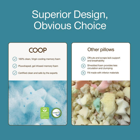 Queen-size plus-shape option from Coop Home Goods Cool+ Crescent pillow suits diverse sleep styles.