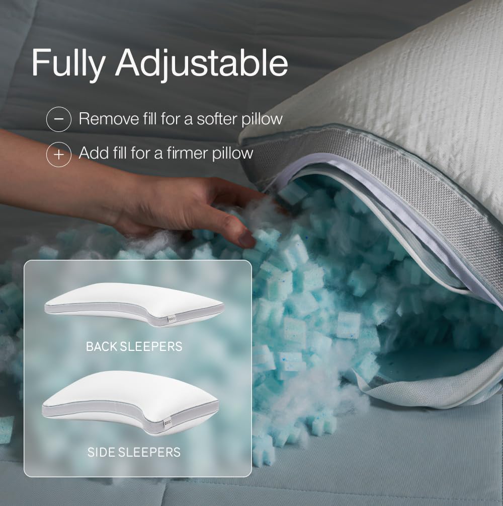 Coop Home Goods Cool+ Crescent pillow side profile showing ergonomic crescent shape