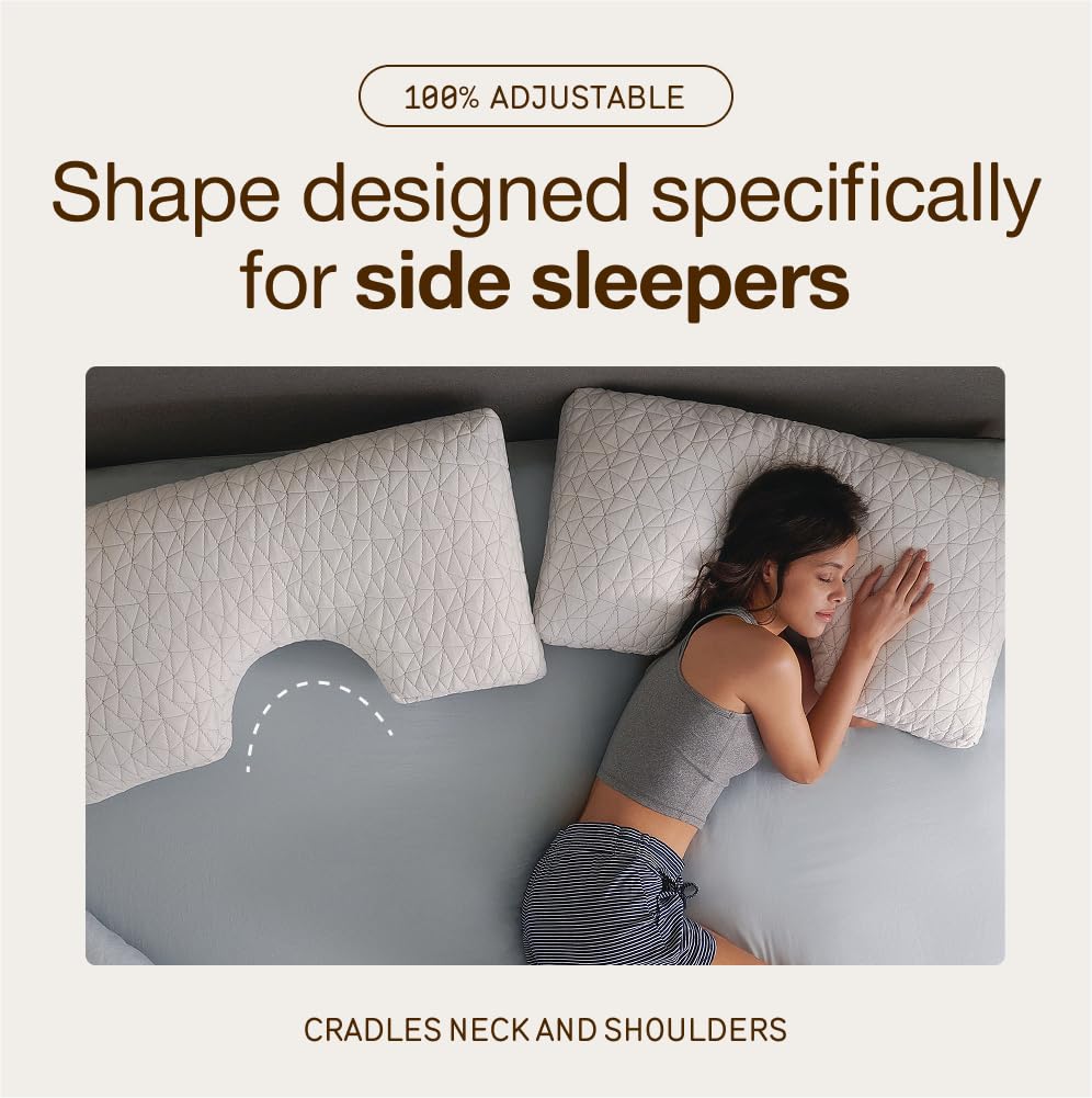 Coop Home Goods cut-out pillow adjustable-fill lets you tailor height.
