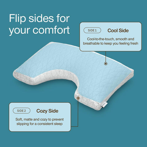 Cut-Out Pillowcase designed to fit the Original Cut-Out Pillow for side sleepers.