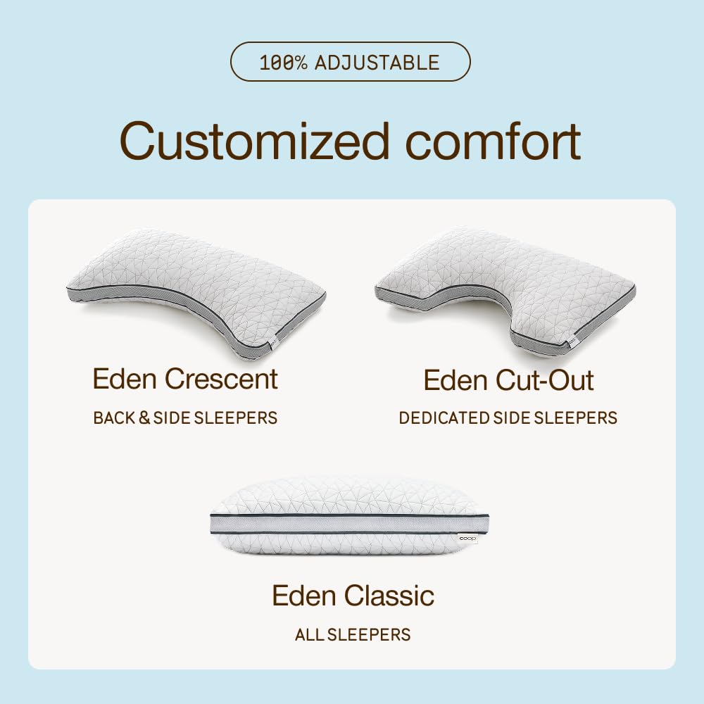 Coop Home Goods Eden Crescent pillow care, machine washable cover for hygiene