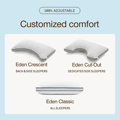 Ergonomic cut-out design on Eden Cut-Out Pillow for neck and shoulder support