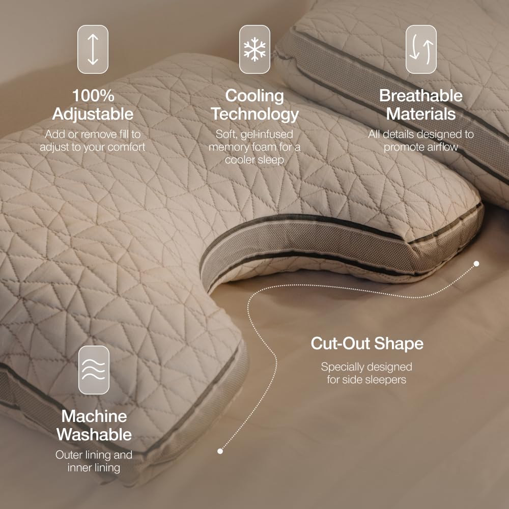 Cooling memory foam blend in Eden Cut-Out Pillow for breathable comfort
