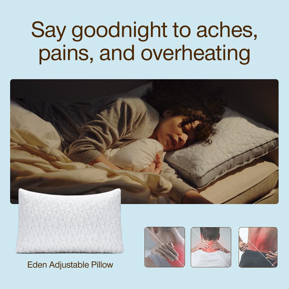 Gel-infused memory foam detail highlights cooling and pressure relief.