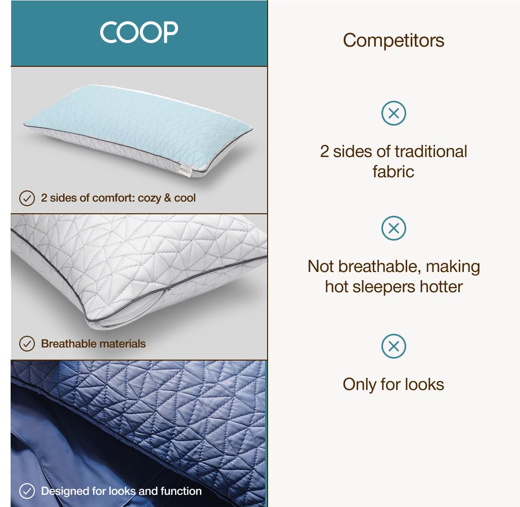 Coop Home Goods queen pillowcase for hot sleepers seeking dry, refreshed mornings.