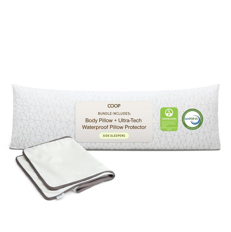 Coop Home Goods original adjustable body pillow 20x54 demonstrates customizable support for side sleeping
