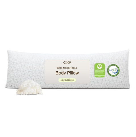 Coop Home Goods Original Adjustable Body Pillow 20x54 — ideal for full-body support during sleep.
