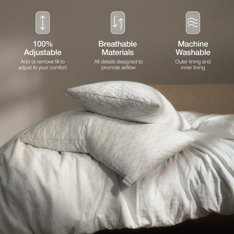 Coop Home Goods Original Pillow Oomph cross-cut memory foam detail for adaptive support