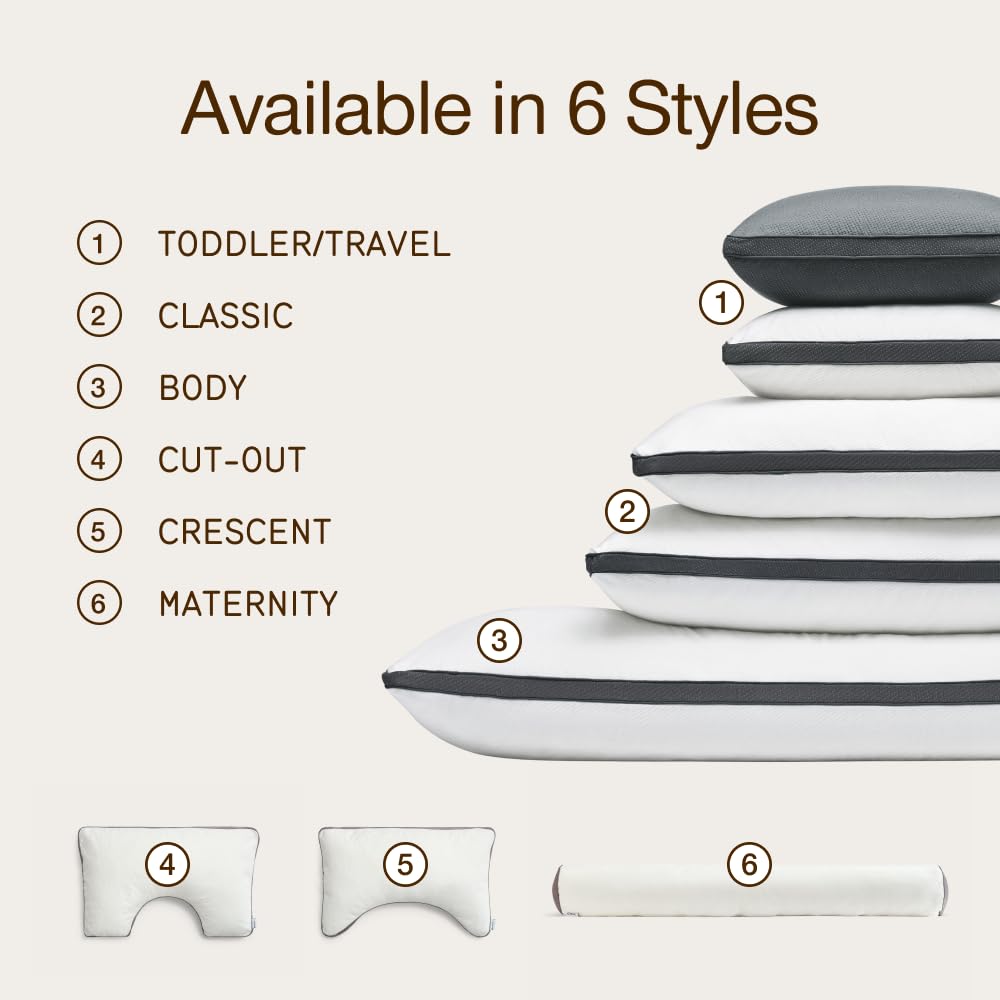 Coop Home Goods queen and king size options fit memory foam pillows securely.