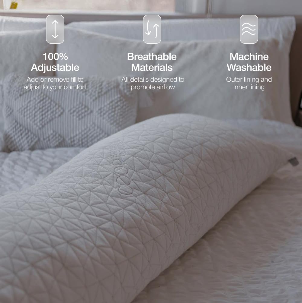 Coop Home Goods side-sleeper-angled-pillow shows ergonomic support for side sleeping comfort.