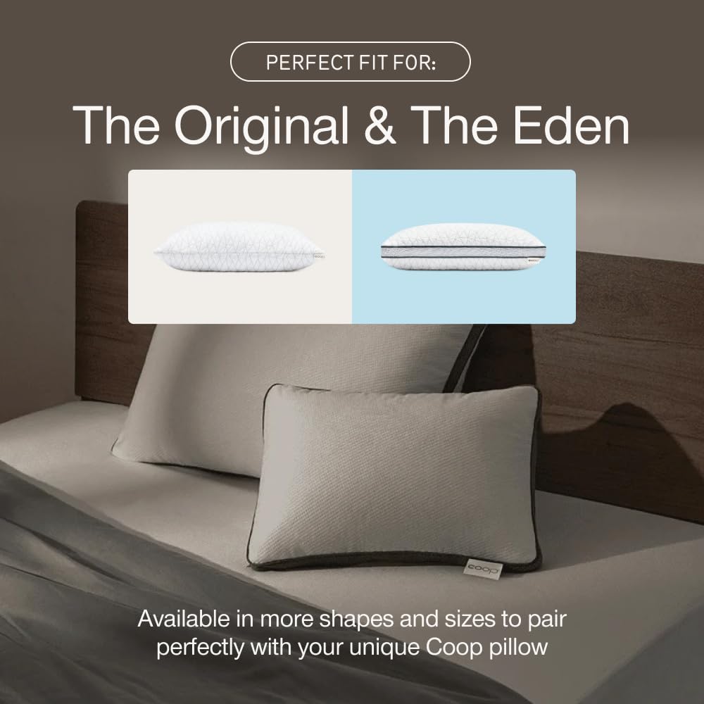 Coop Home Goods Ultra-Tech Pillow Protector machine-washable fabric for easy cleaning.