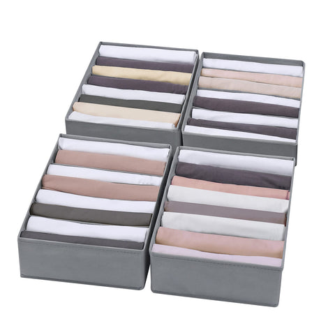 Coorganisers 8-grid drawer organizer in a drawer showing tidy T-shirts