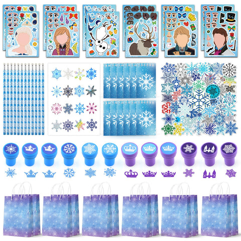 Coosilion Frozen party favors package with diverse inclusions for a joyful birthday celebration