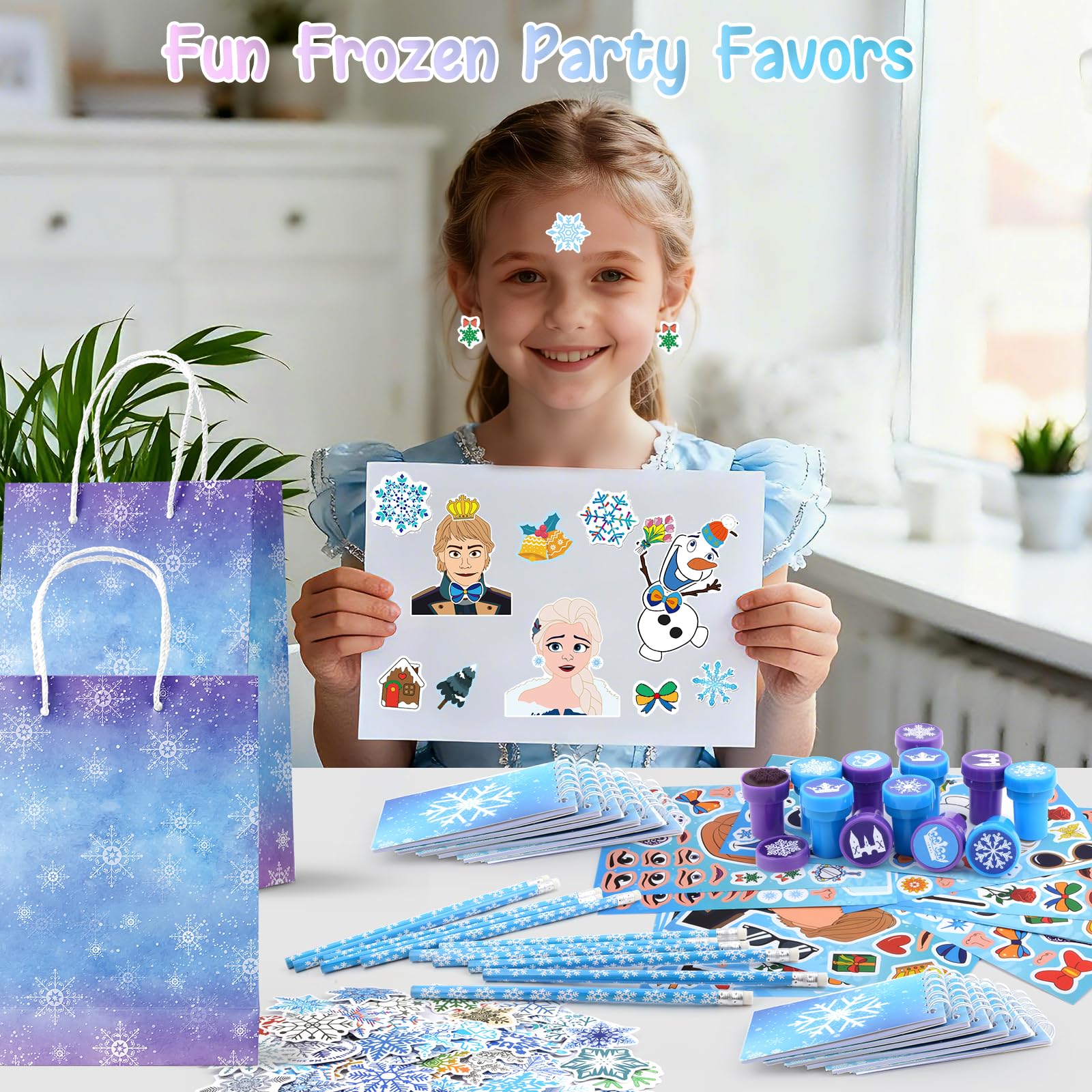 Coosilion three-styles frozen stickers for creative crafts and decor