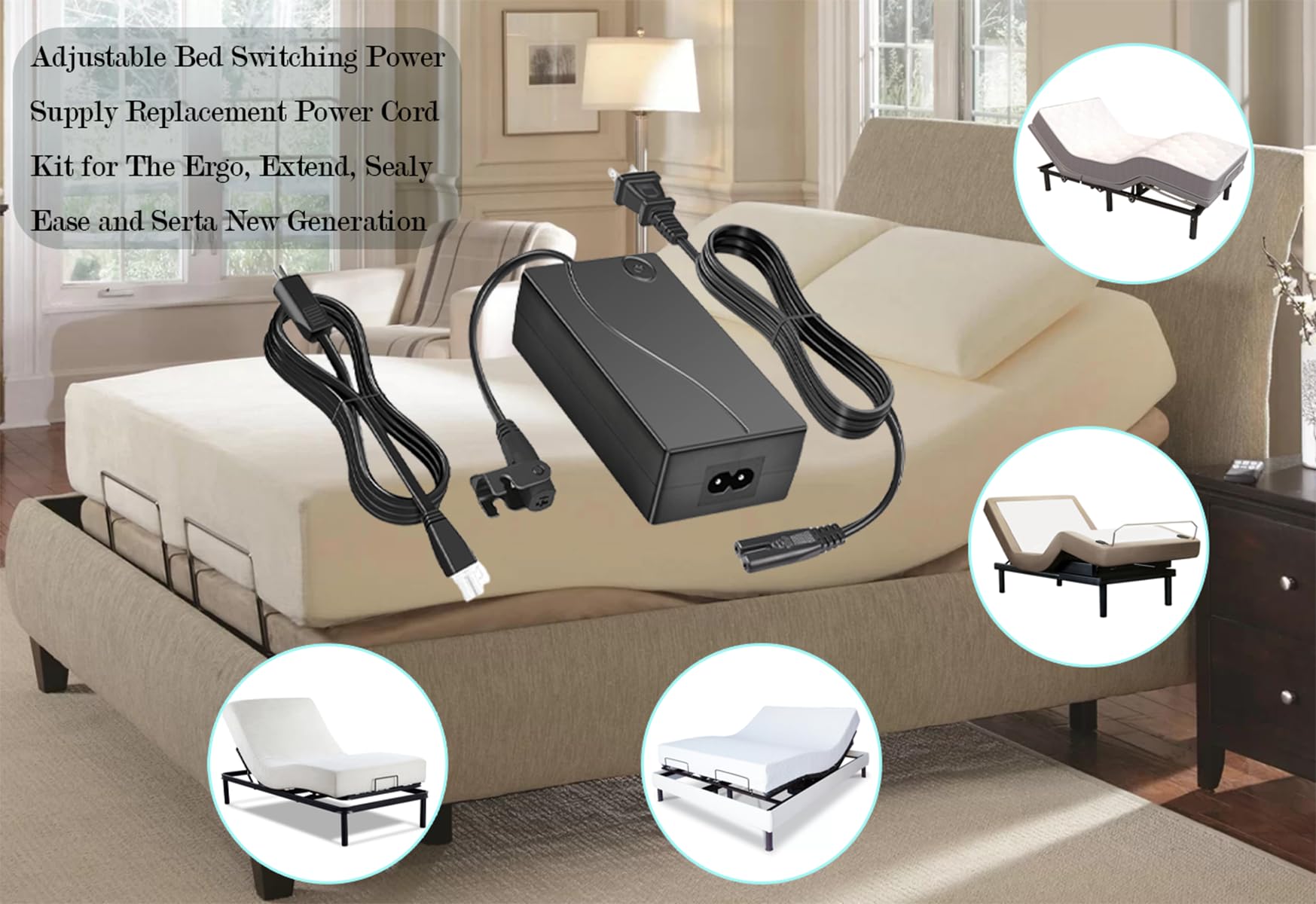 coosoromas 29V 2A adapter delivers steady power to your bed base