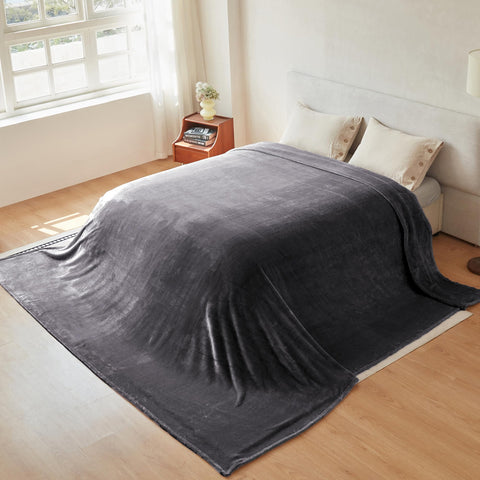 COOVA oversized king blanket on couch with pets for movie night.
