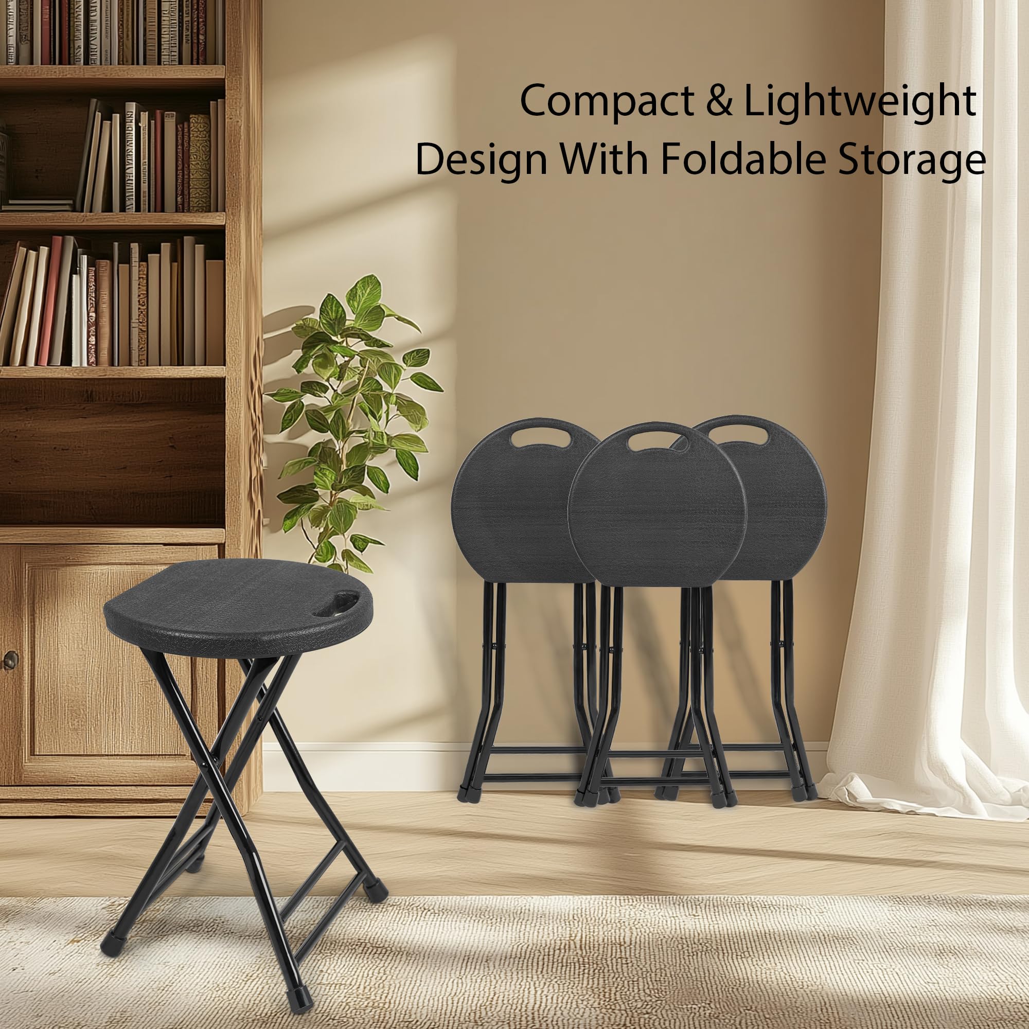 COOZMENT stool features anti-slip feet for stable use.