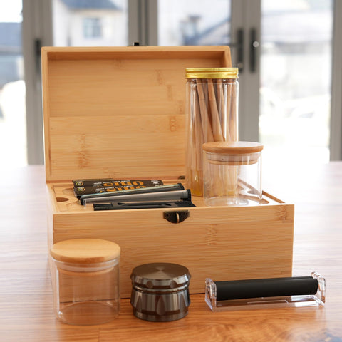 Coozyupper decorative storage box enhances bedside or coffee table display