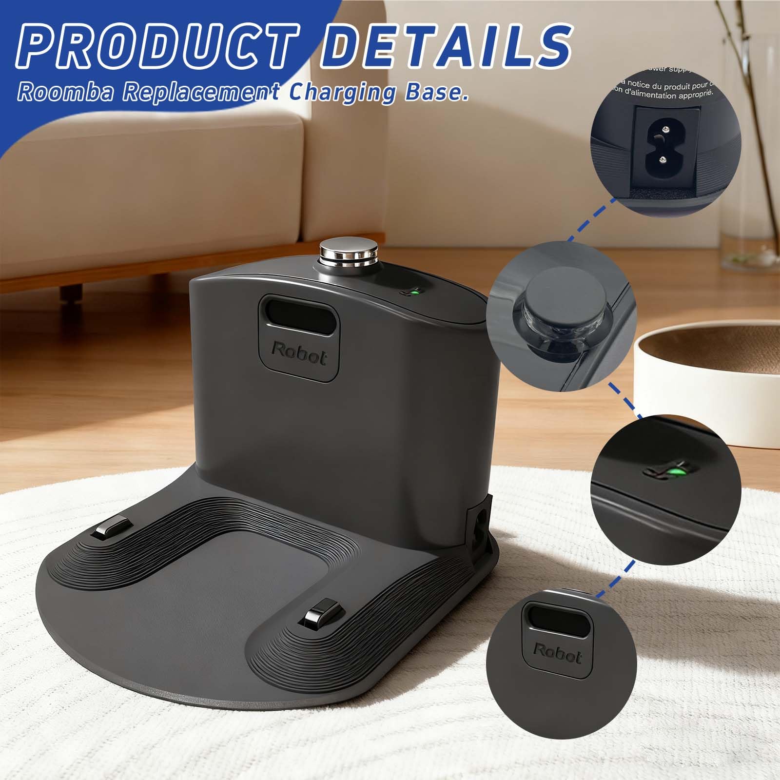 Copeeanzy Roomba i3/i4 compatible charger base for stable power