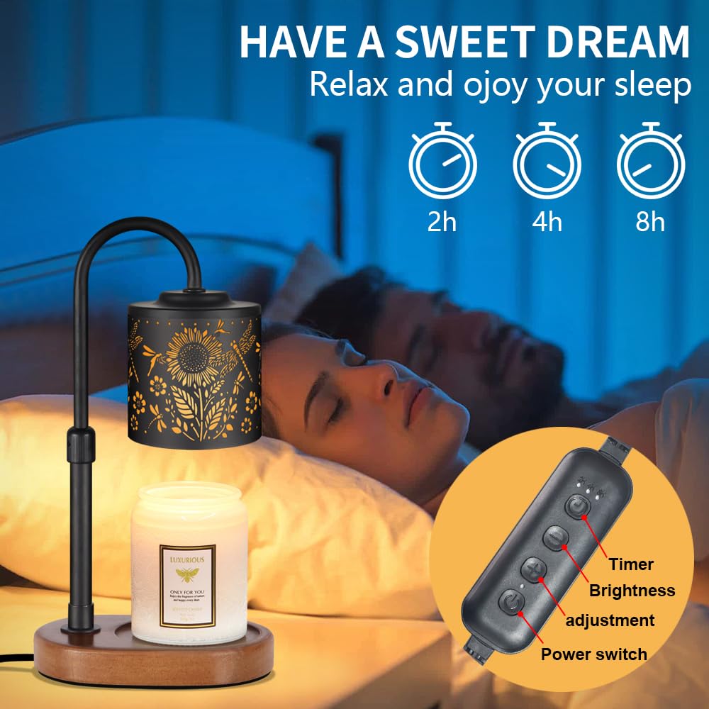 Copinpin adjustable height warmer fits most jar candles for versatile melting