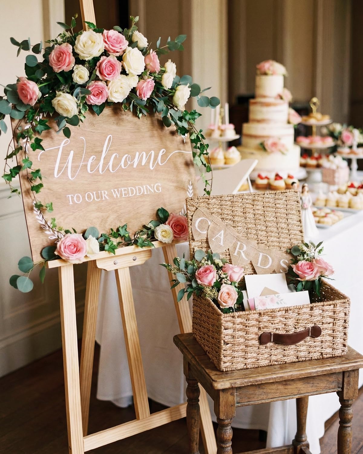 CORALMEE card box set up for baby showers and bridal celebrations