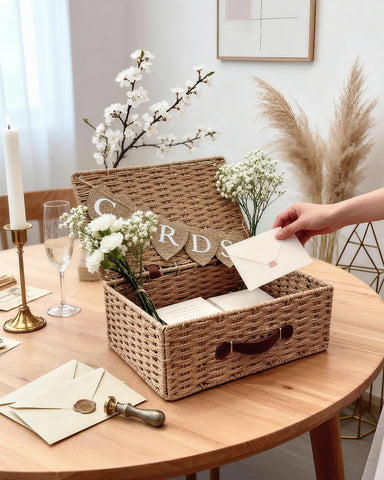 CORALMEE wedding card box showcasing generous dimensions for large guest lists