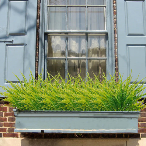 Coreland uv-resistant fake fern material withstands sun exposure for long-lasting appeal.