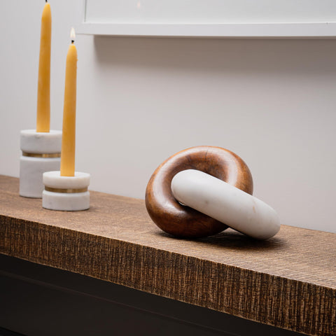 Handcrafted Cork & Mill knot decor accent for contemporary entryways