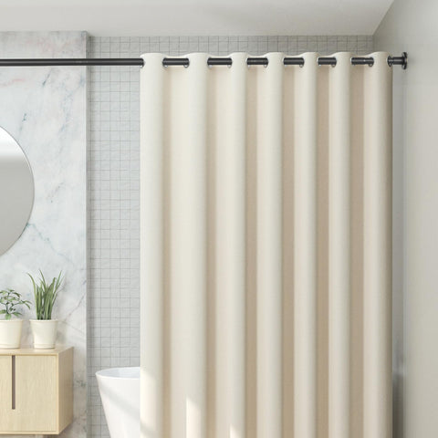 CorkLatta black rod blends with modern bathrooms and stays tidy.