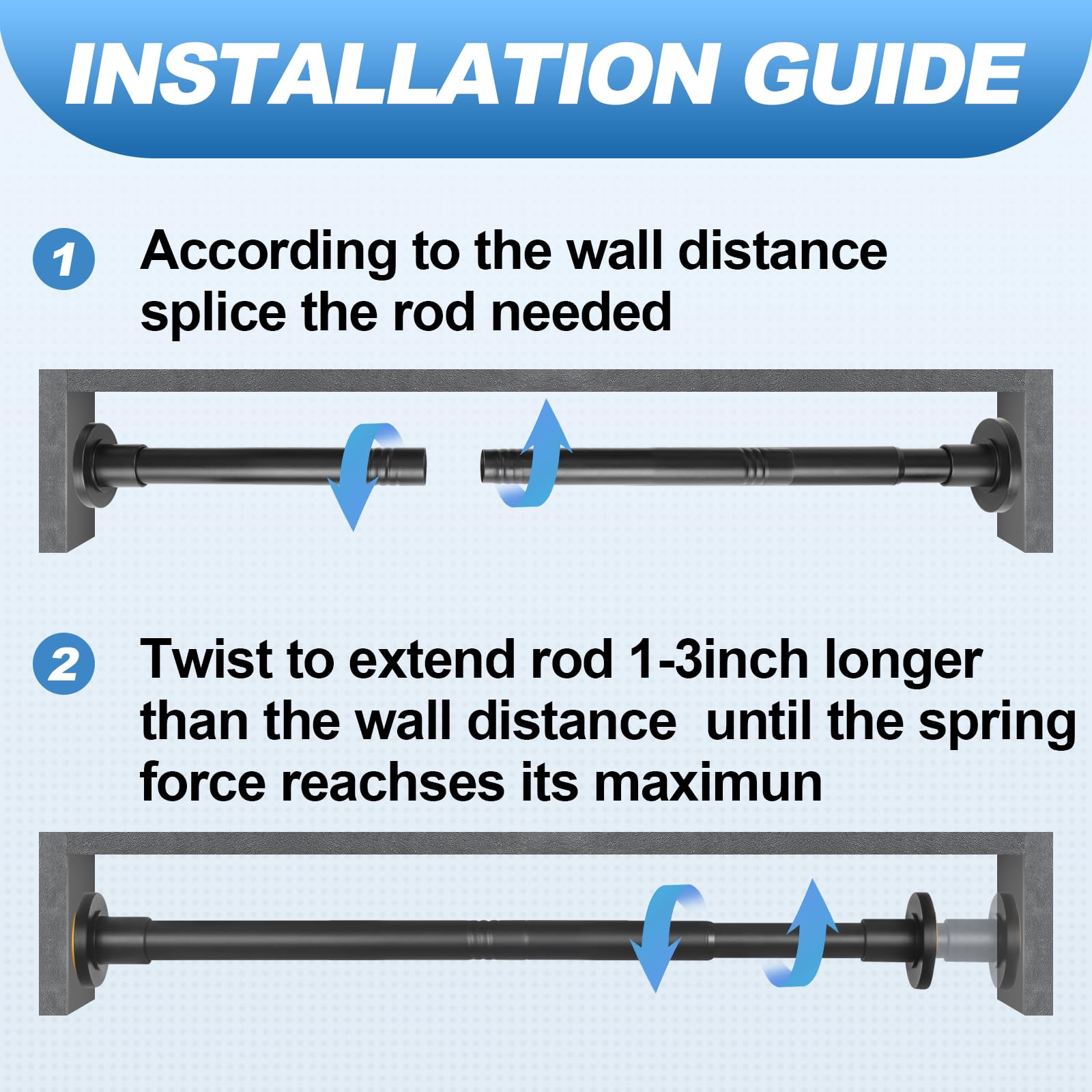 CorkLatta shower rod resists rust, easy to clean.
