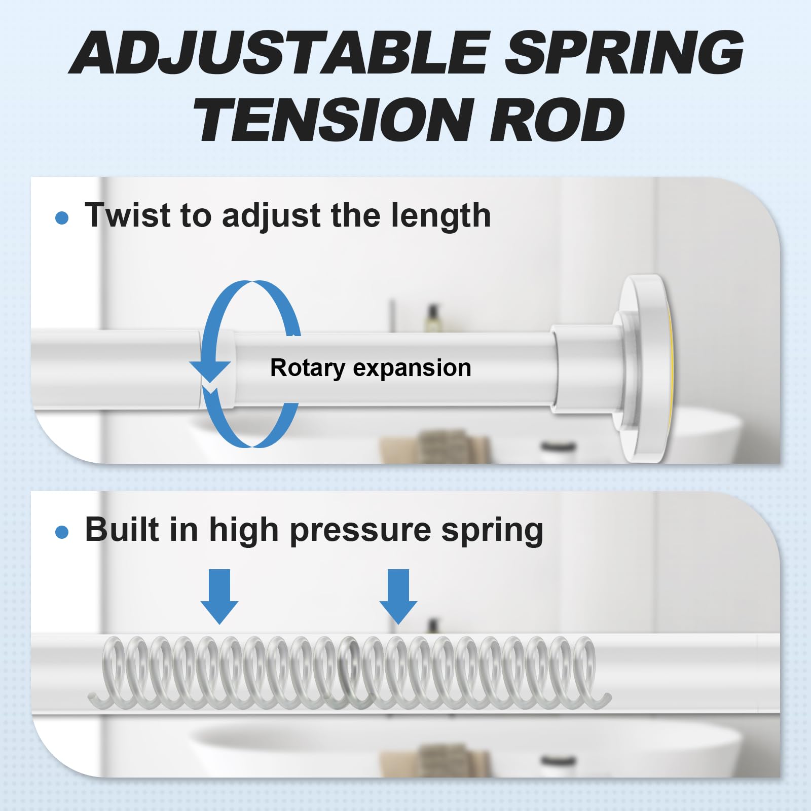 CorkLatta stainless steel rod, tension-based hold, supports up to 30 pounds for sturdy drapery.