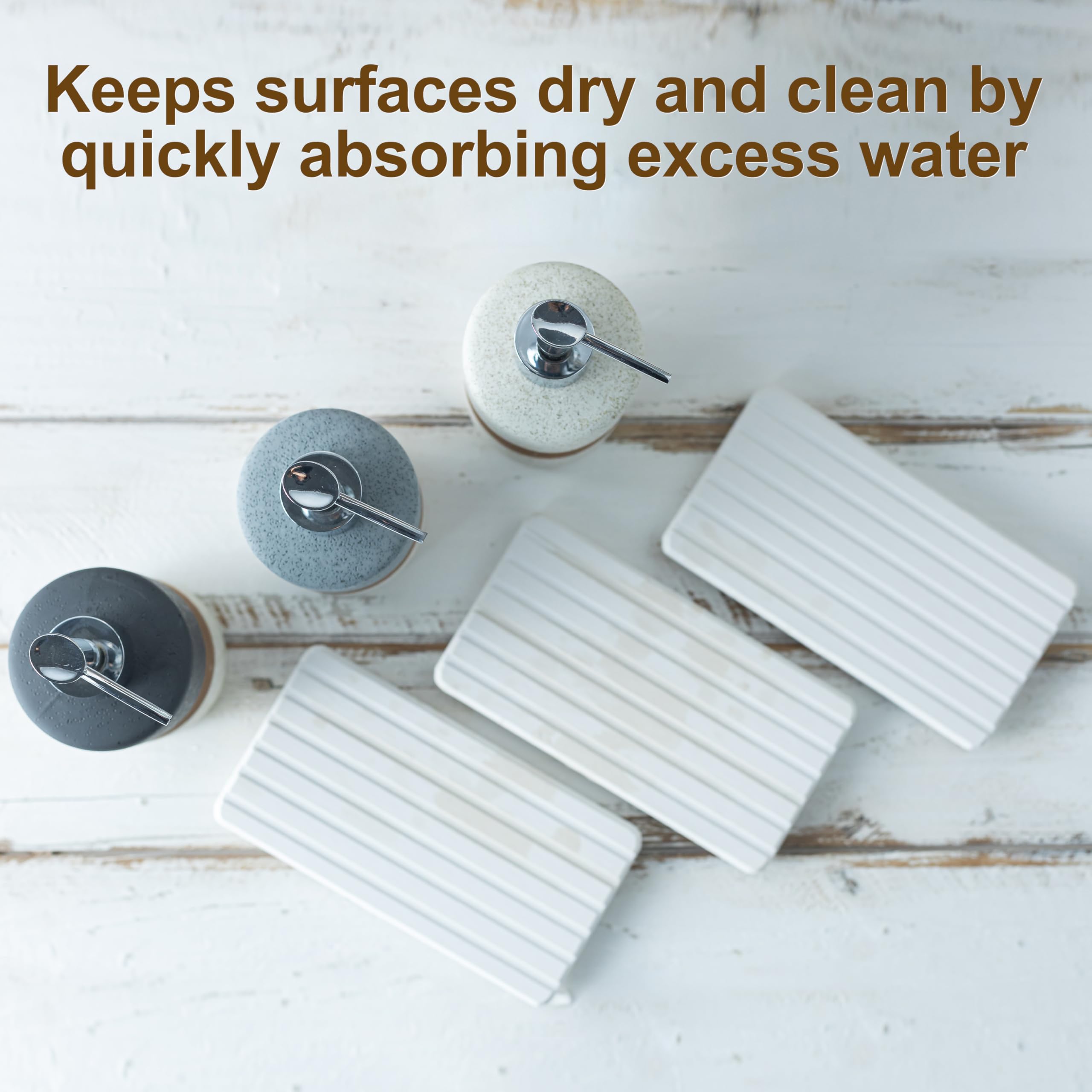 Cormomu matte ceramic dispenser bottle with anti-slip stripes.