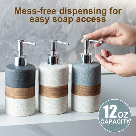 Cormomu sleek black dispenser fits contemporary counter spaces.