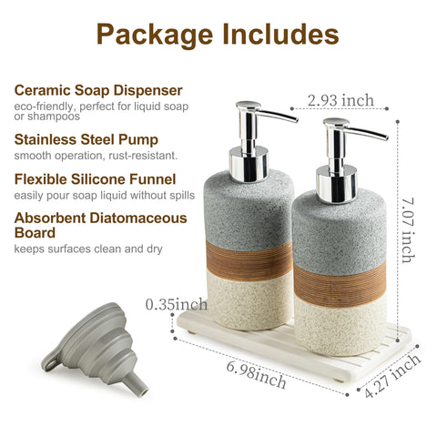 Durable stainless steel pump on each dispenser supports long use