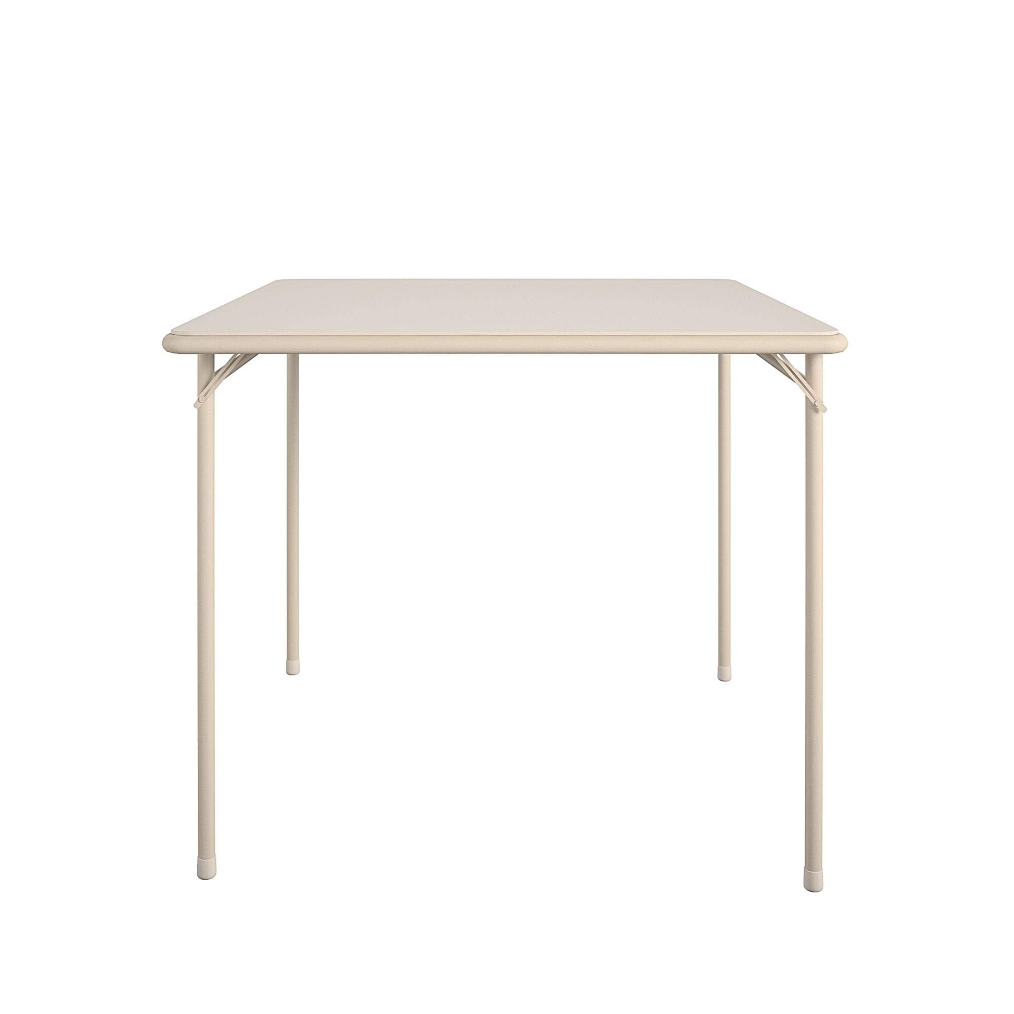 Cosco 34-inch vinyl top folding table provides a durable surface for gatherings.