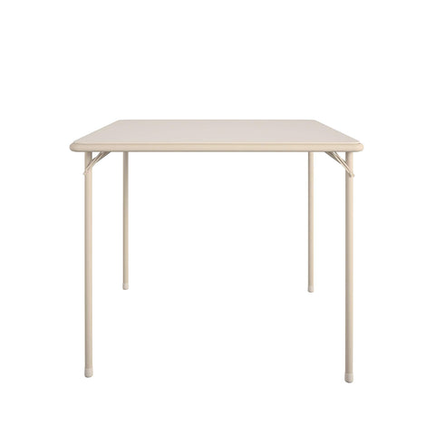 Cosco 34-inch vinyl top folding table provides a durable surface for gatherings.