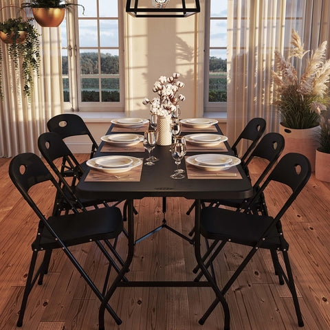 Cosco banquet table top close-up, durable HDPE surface for all-weather use.