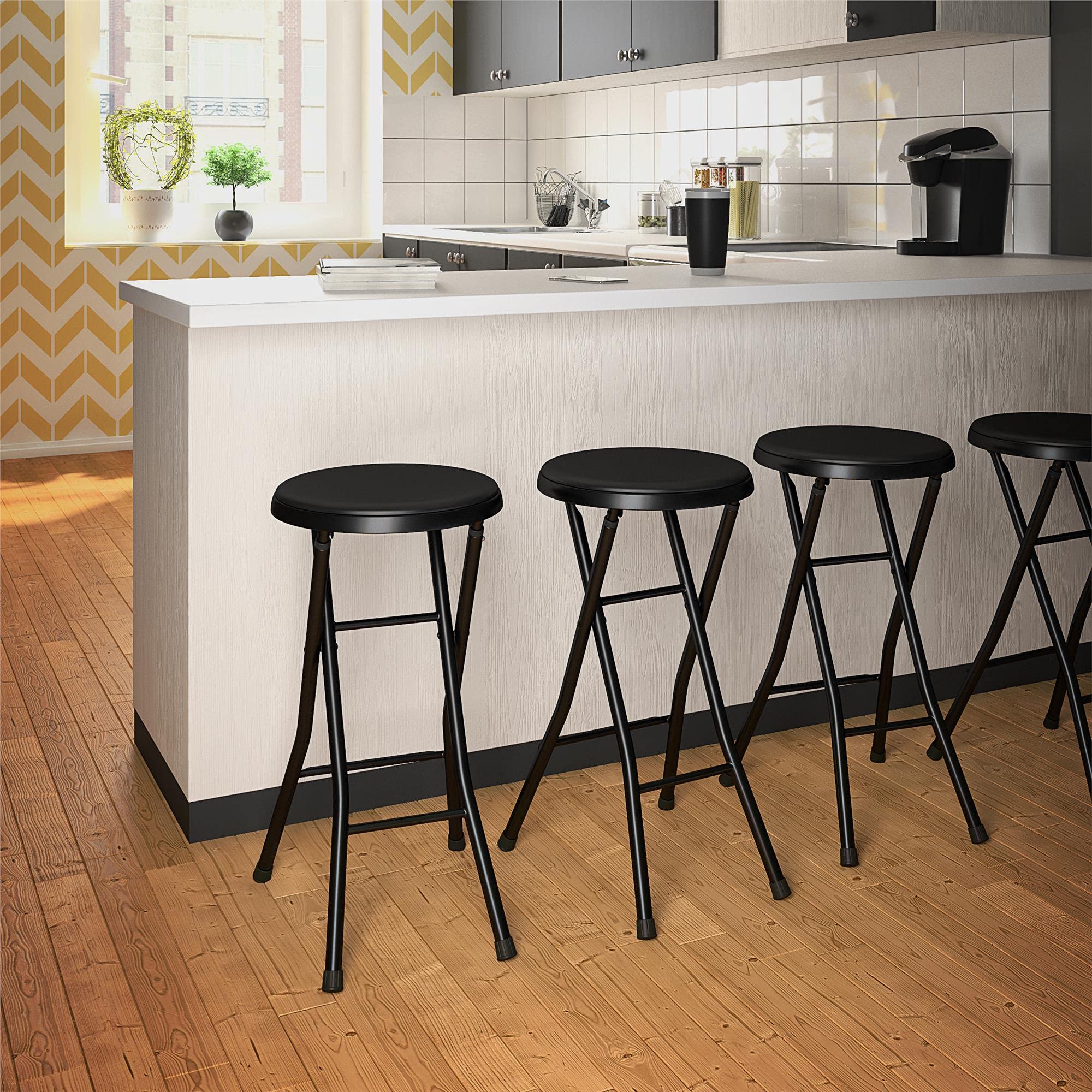 Cosco folding stool compact design fits small spaces