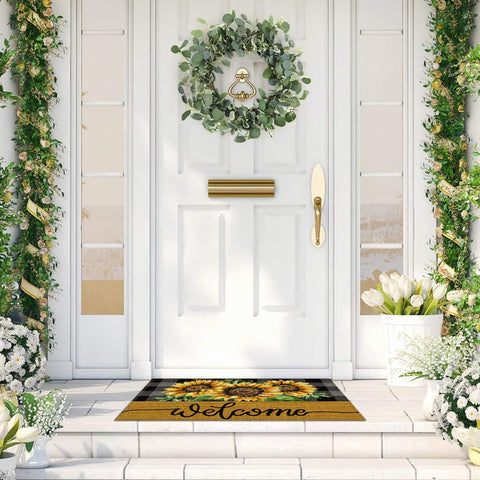COSHARKLY sunflower welcome mat easy cleaning for quick maintenance