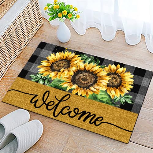 COSHARKLY sunflower welcome mat front door for a welcoming entry and durable weather resistance