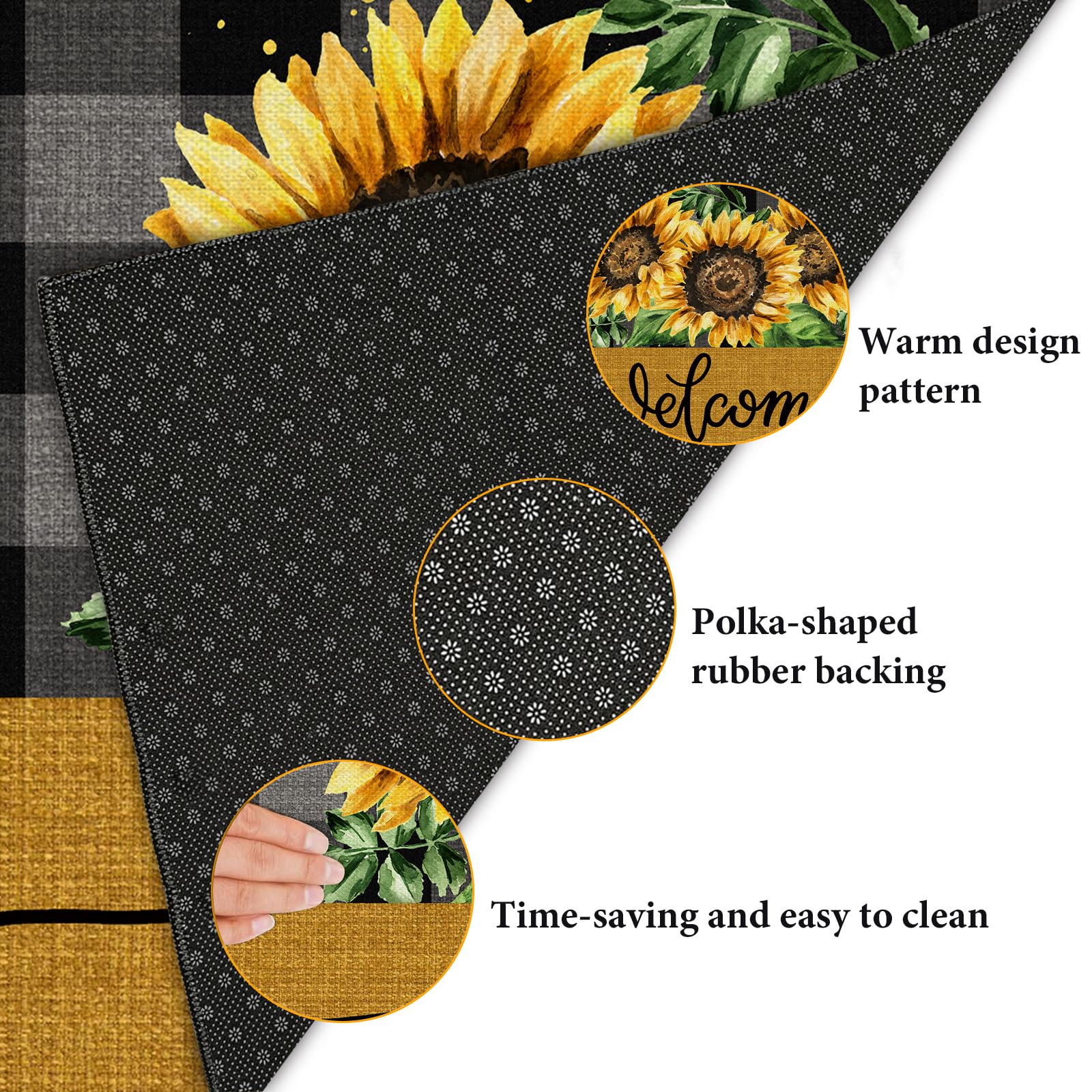 COSHARKLY sunflower welcome mat for outdoor use withstands weather