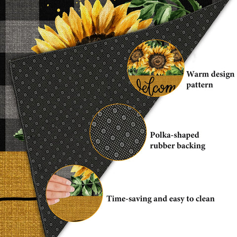 COSHARKLY sunflower welcome mat for outdoor use withstands weather