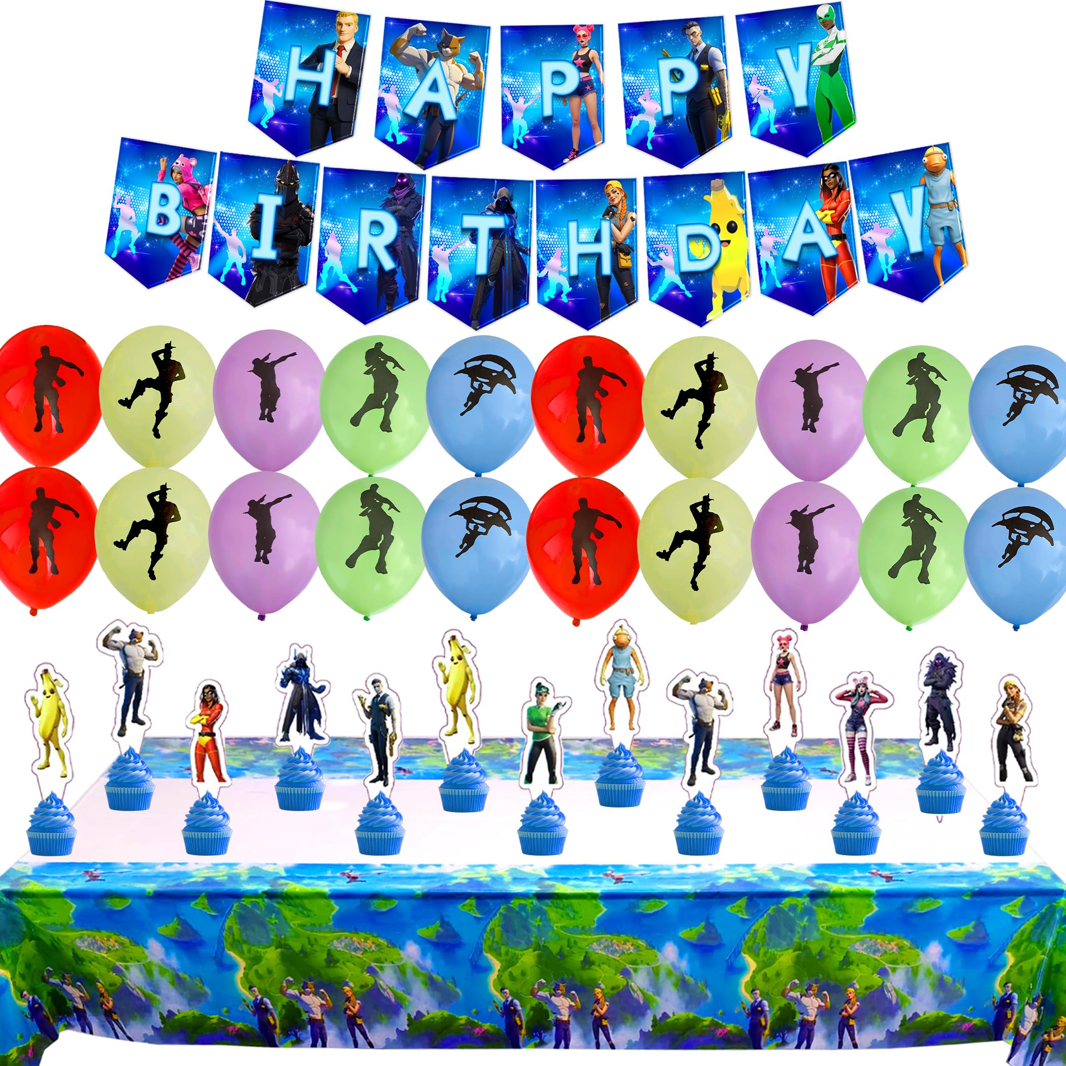 Cosmic Party cake toppers and picks provide arcade-inspired finish