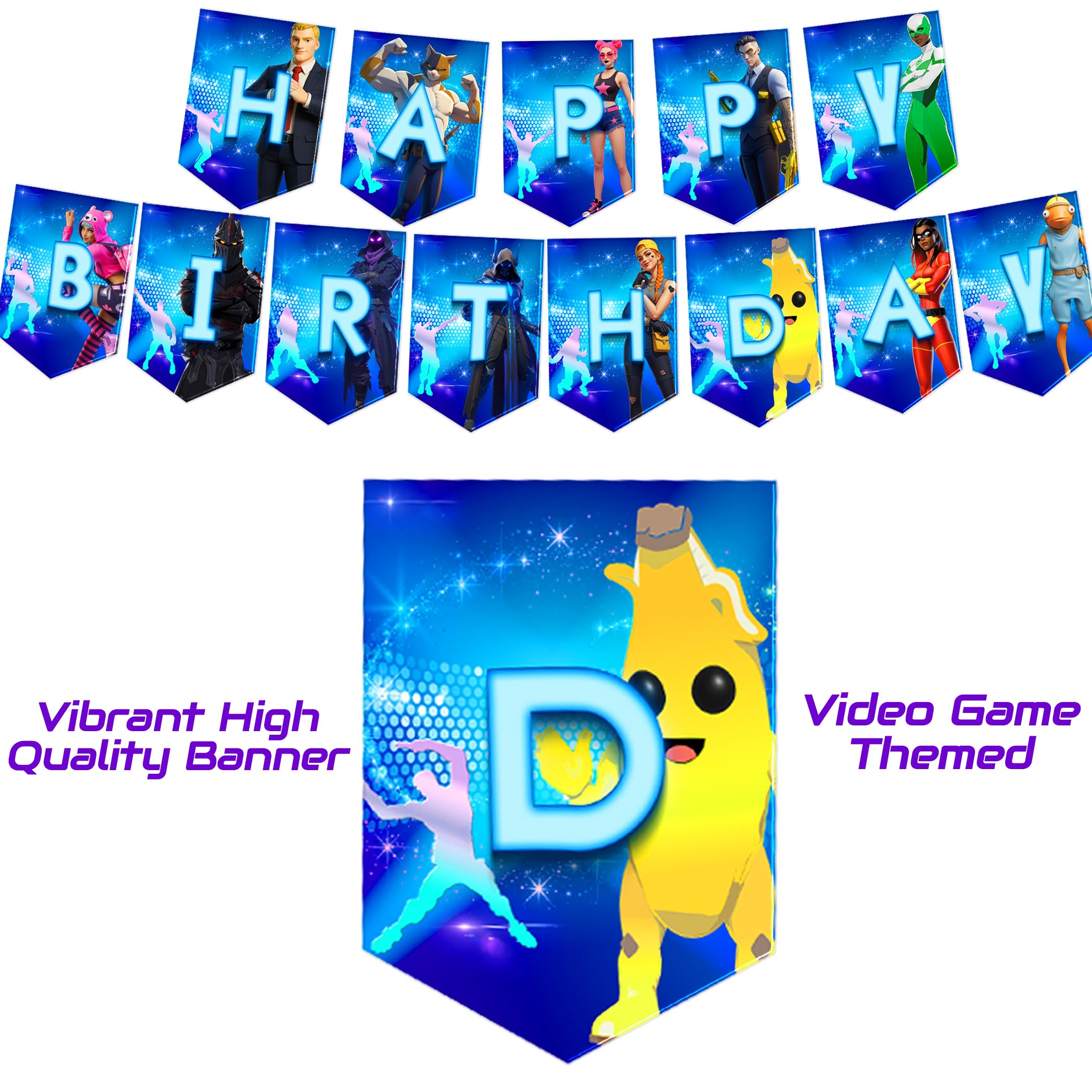 Cosmic Party Happy Birthday banner enhances theme with bold graphics