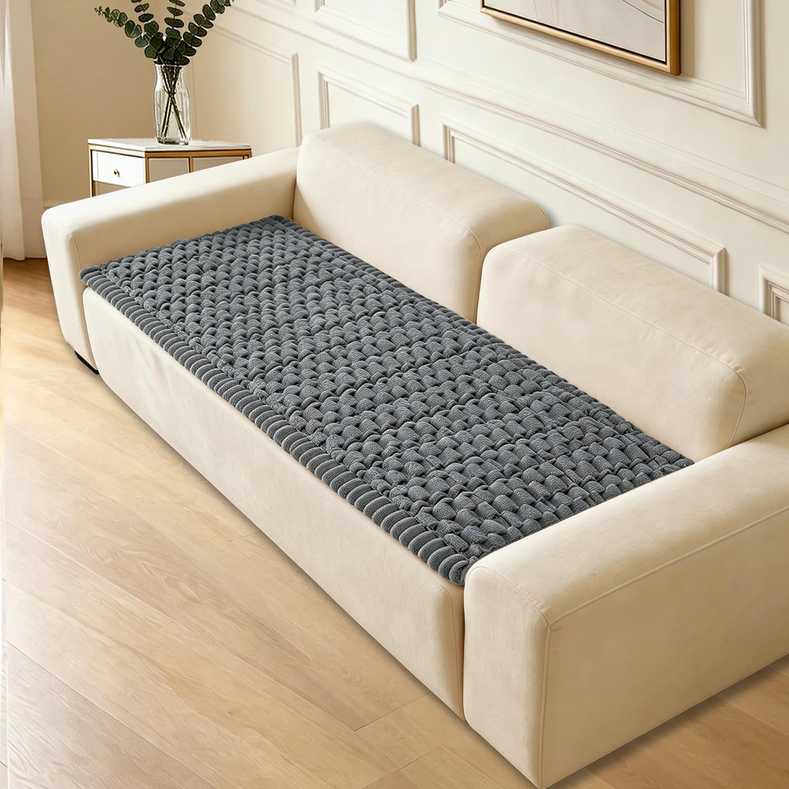 CoSofSLIP decor-friendly slipcover blends with home interiors while reducing mess