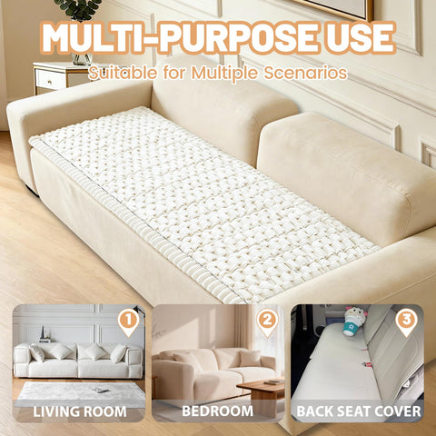 CoSofSLIP durable dog couch cover, beige, guards against scratches and stains.