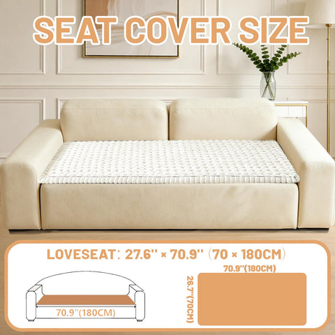CoSofSLIP soft fuzzy cover, beige, adds cozy seating for pets and people.